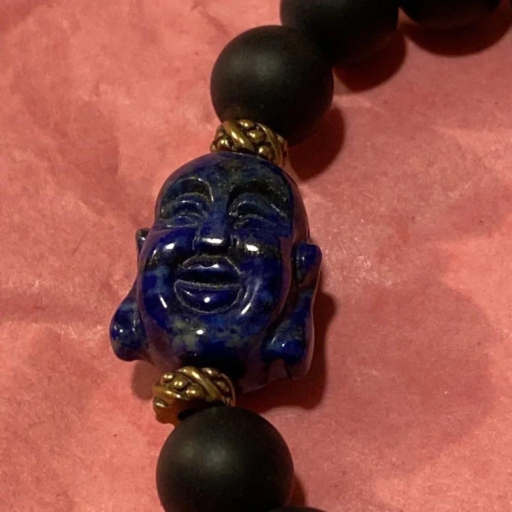 NWT Buddha Black Beaded Bracelet
